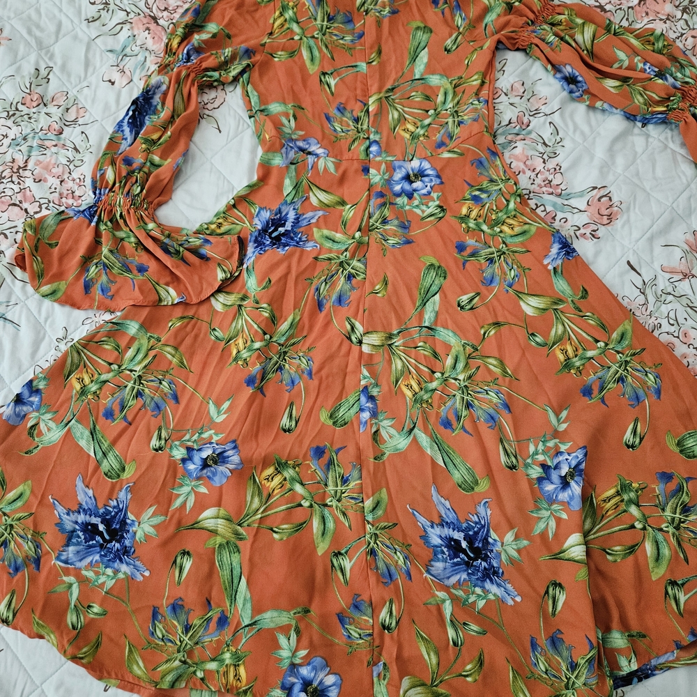 Floral Orange Dress
